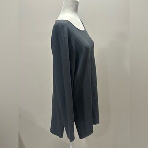 Eileen Fisher Gray Long Sleeve Blouse Size Medium